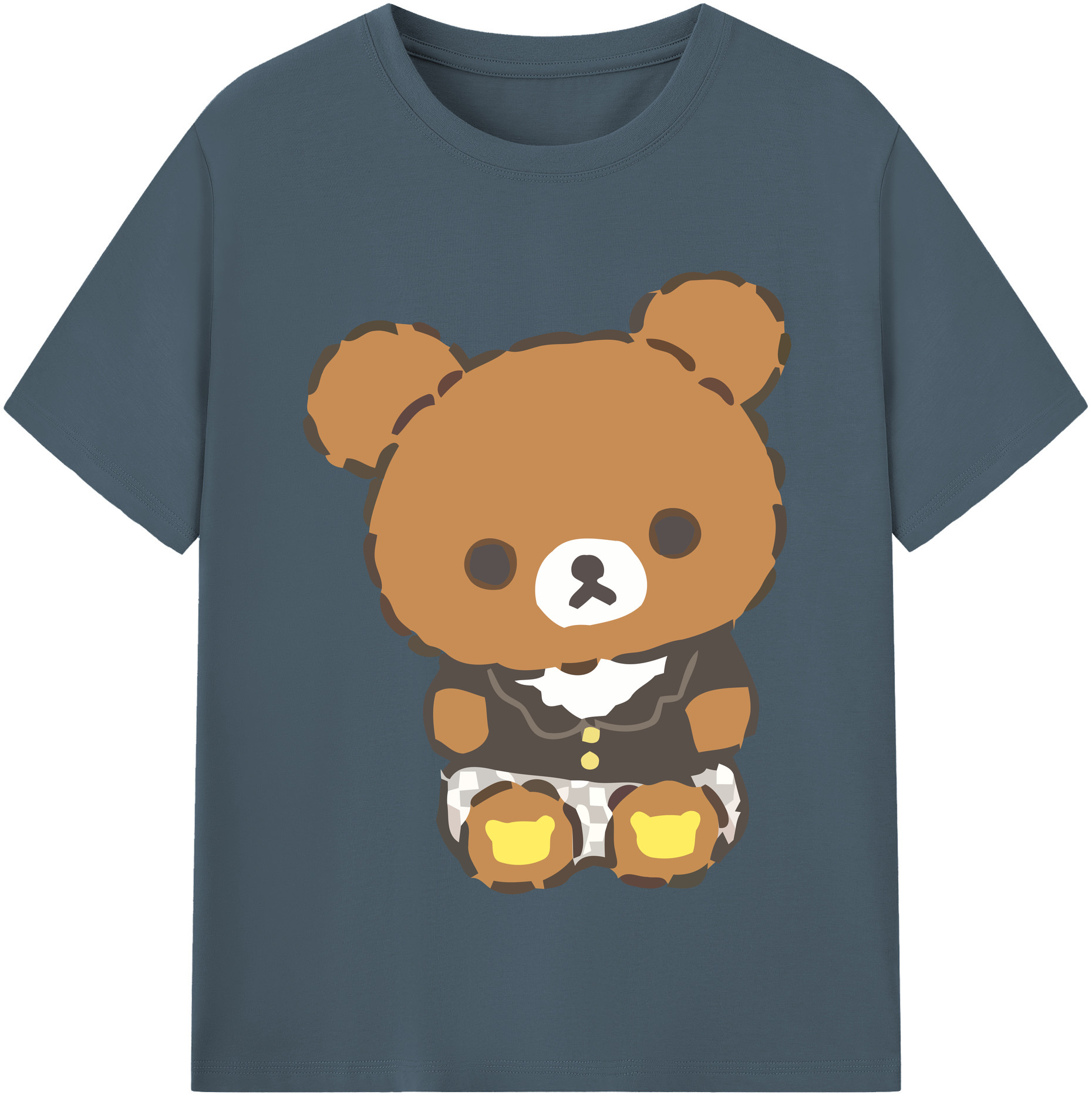 （画像用） リラックマ リラックマ キイロイトリ Rilakkuma Korilakkuma Kiiroitori 綿100％半袖Tシャツ（フロントプリント）